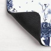 Blauwe bloemen muismat (Hoek)