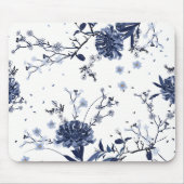 Blauwe bloemen muismat (Voorkant)