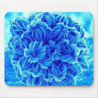 Blauwe bloemen muismat