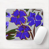 Blauwe bloemen. muismat (Met muis)