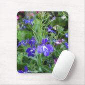 blauwe bloemen muismat (Met muis)