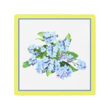 Blauwe bloemen Muur Kunst