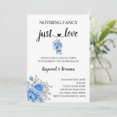 Blauwe bloemen Niets Fancy gewoon liefdesontwikkel Kaart (Staand voorkant)