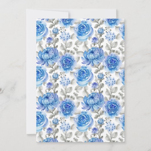 Blauwe bloemen Niets Fancy gewoon liefdesontwikkel Kaart (Achterkant)