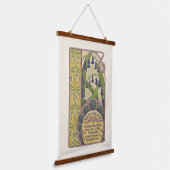 Blauwe bloemen nieuwe kunststijl hangend wandkleed (Gebogen)