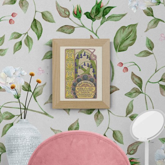 Blauwe bloemen  nieuwe kunststijl poster