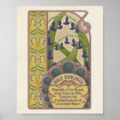 Blauwe bloemen  nieuwe kunststijl poster (Voorkant)