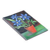 Blauwe bloemen notitieboek (Rechterzijde)