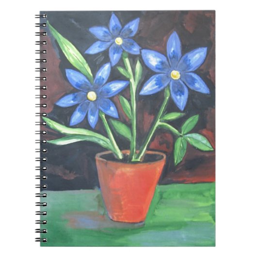 Blauwe bloemen notitieboek (Voorkant)