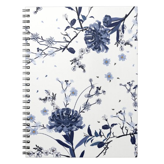 Blauwe bloemen notitieboek (Voorkant)