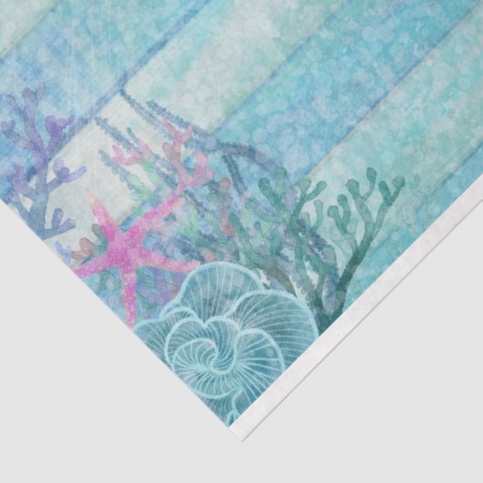 Blauwe Bloemen Octopus Decoupage Papier: Nautisch Tissuepapier (Detail)