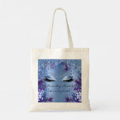 Blauwe Bloemen Ogen Glitter Drips Bruiloft Bruids Tote Bag (Achterkant)