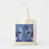 Blauwe Bloemen Ogen Glitter Drips Bruiloft Bruids Tote Bag (Voorkant)