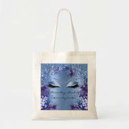 Blauwe Bloemen Ogen Glitter Drips Bruiloft Bruids Tote Bag