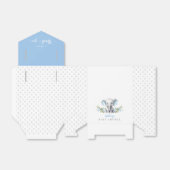 Blauwe Bloemen Olifant Baby Boy Douche Dank u Bedankdoosjes (Uitgevouwen)