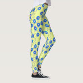 Blauwe Bloemen op Gele Leggings (Rechts)