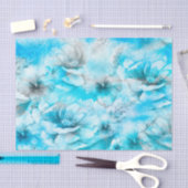 Blauwe bloemen op het water tissuepapier (Craft)