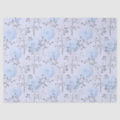 Blauwe bloemen op lichtblauwe ontkoppeling tissuepapier (Voorkant)