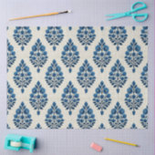 Blauwe bloemen op linnen patroon Decoupage Tissuepapier (Craft)