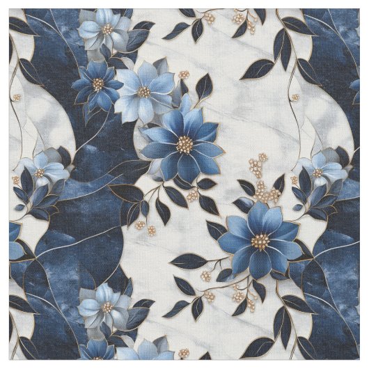 Blauwe bloemen op marmer stof (Close Up)