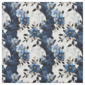 Blauwe bloemen op marmer stof (Swatch)