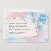 Blauwe Bloemen op Roze Achtergrond Baby shower Kaart (Achterkant)