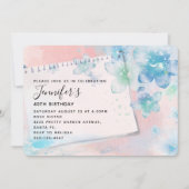 Blauwe Bloemen op Roze Achtergrond Dag Kaart (Voorkant)