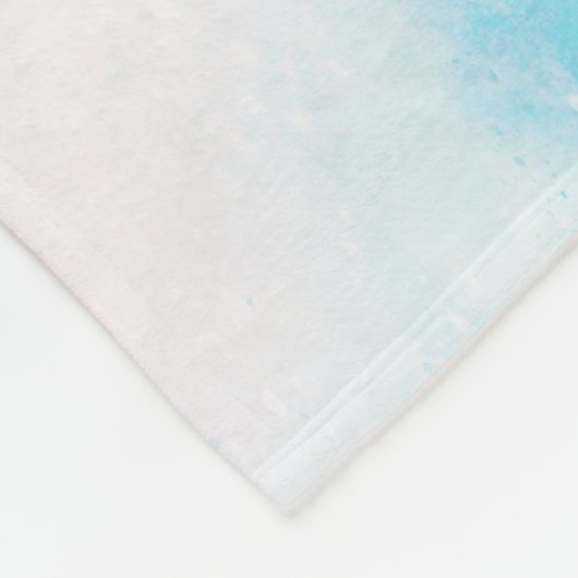  blauwe bloemen op roze achtergrond fleece deken (Hoek)