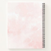 blauwe bloemen op roze achtergrond notitieboek (Achterkant)