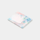 blauwe bloemen op roze achtergrond post-it® notes (Schuin)