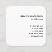  blauwe bloemen op roze achtergrond vierkante visitekaartje (Achterkant)