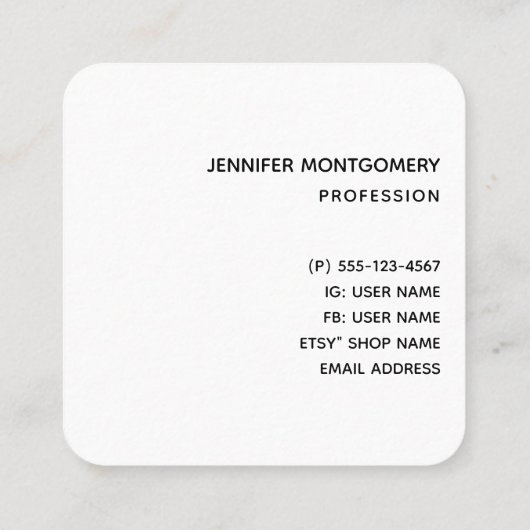  blauwe bloemen op roze achtergrond vierkante visitekaartje (Achterkant)