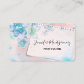  blauwe bloemen op roze achtergrond visitekaartje (Voorkant)