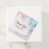 Blauwe Bloemen op Roze Baby shower Bedankjes Labels (In situ)
