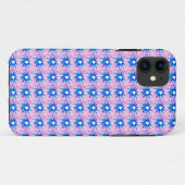 blauwe bloemen op roze hoesje (Achterkant (horizontaal))