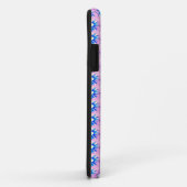 blauwe bloemen op roze hoesje (Achterkant/rechts)