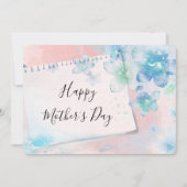  Blauwe Bloemen op Roze Moederdag Feestdagenkaart (Voorkant)