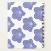 Blauwe bloemen op wit_ Floral Pattern Script Planner (Achterkant)