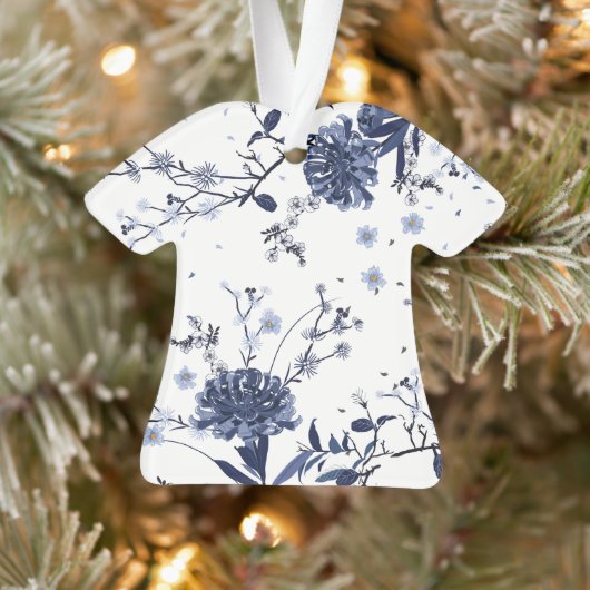 Blauwe bloemen ornament (Boom)