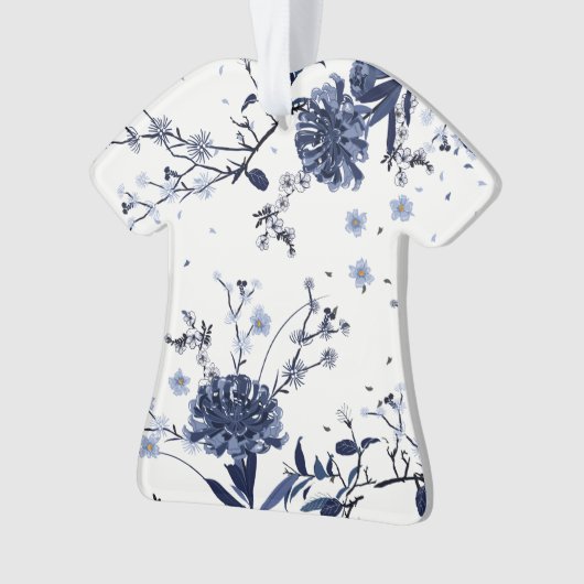 Blauwe bloemen ornament (voorkant)