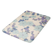Blauwe bloemen, paarse bloemen, Floral Pattern Badmat (Gekanteld)