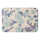 Blauwe bloemen, paarse bloemen, Floral Pattern Badmat (Voorkant)