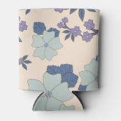 Blauwe bloemen, paarse bloemen, Floral Pattern Blikjeskoeler (Voorkant)