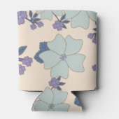 Blauwe bloemen, paarse bloemen, Floral Pattern Blikjeskoeler (Achterkant)