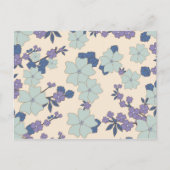 Blauwe bloemen, paarse bloemen, Floral Pattern Briefkaart (Voorkant)