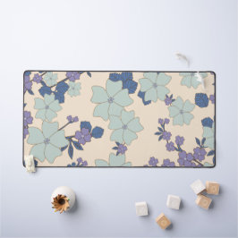 Blauwe bloemen, paarse bloemen, Floral Pattern Bureaumat