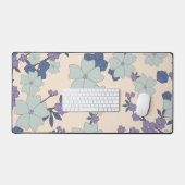 Blauwe bloemen, paarse bloemen, Floral Pattern Bureaumat (Keyboard & Muis)