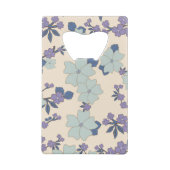 Blauwe bloemen, paarse bloemen, Floral Pattern Creditkaart Flessenopener (Achterkant)