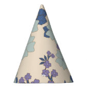Blauwe bloemen, paarse bloemen, Floral Pattern Feesthoedjes (Rechts)