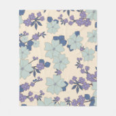 Blauwe bloemen, paarse bloemen, Floral Pattern Fleece Deken (Voorkant)